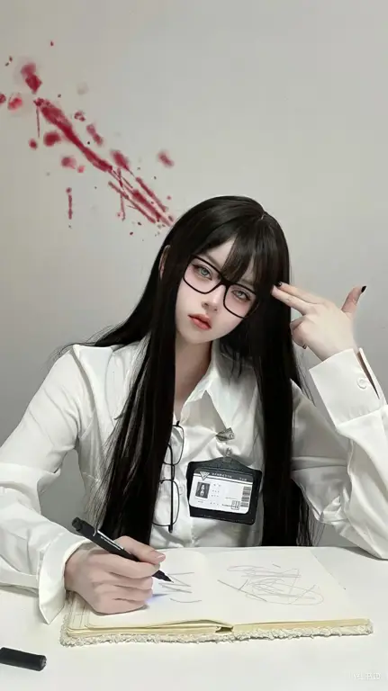 Detail Kostum Cosplay Korea Potret dekat seorang cosplayer Korea dengan kostum yang detail dan make-up yang sempurna.